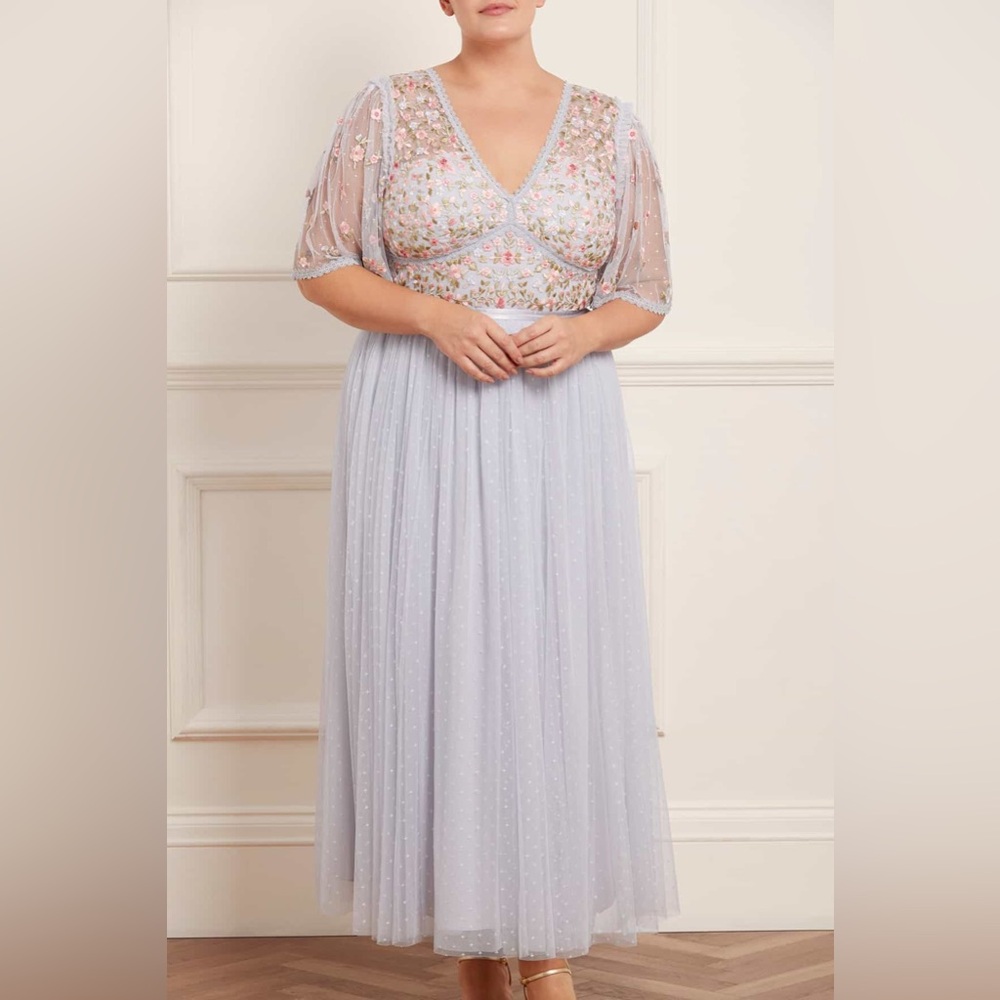Ribbon Bouquet Bodice Ankle Gown